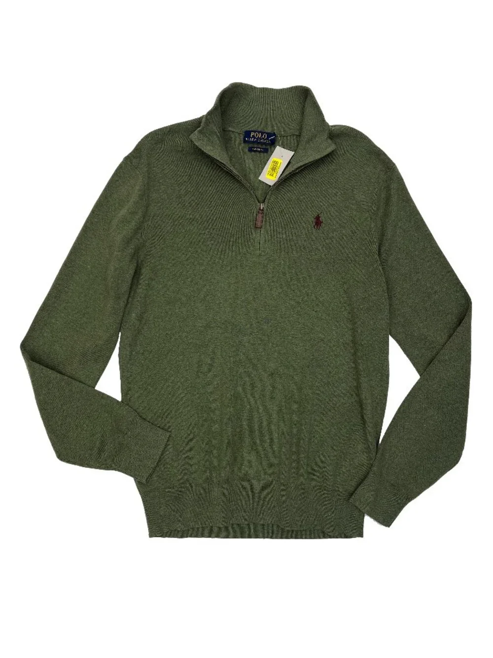 Polo Ralph Lauren NEW NWT quarter-zip Lightweight Green Sweater Shirt Mens S